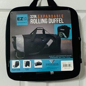 EZ Unzip 32-inch Collapsible Expandble Travel Rolling Duffel Bag